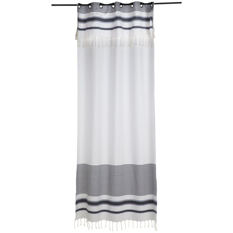 La Belle Single Curtain, Grey/Blue/Emerald Green, 140 W x 280 D cm