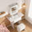 Small Space Makeup Vanity with Stool