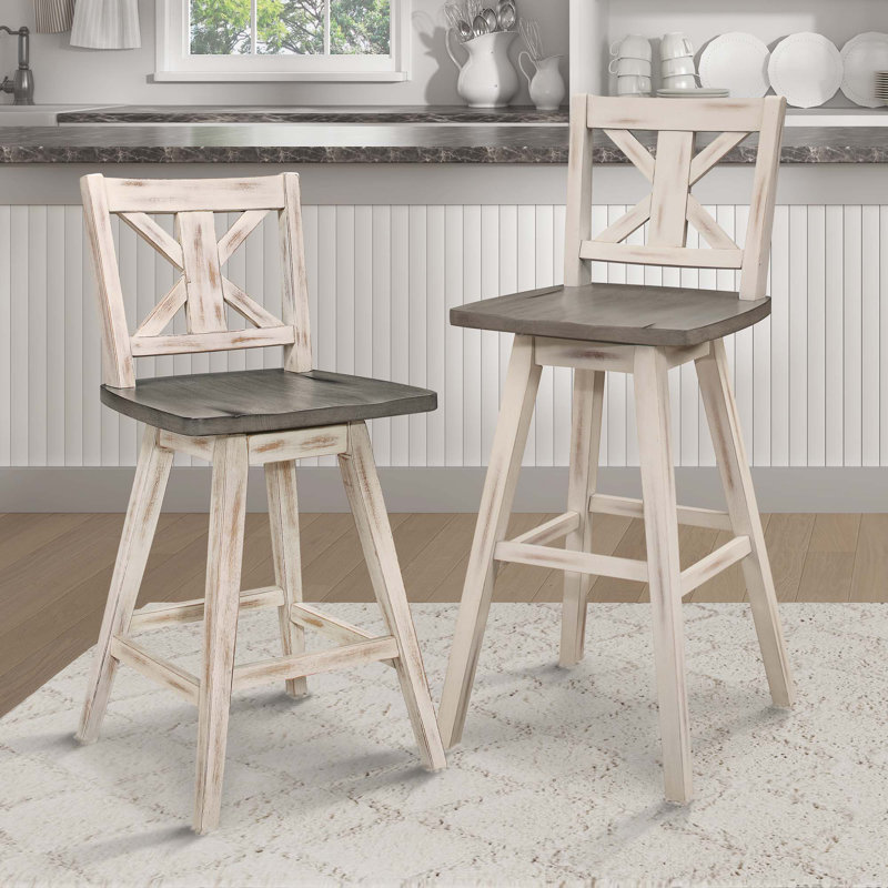 Ensemble de 2 chaises pivotantes à 360 degrés à hauteur de comptoir