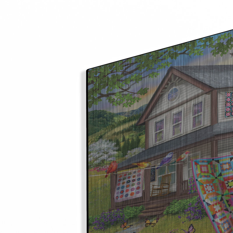«Farmhouse Quilts» par Bigelow, illustrations en métal, H 24 po x l 36 po
