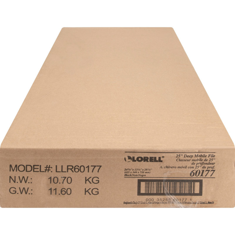 1 Drawer Mobile Standard File Cart with Lock