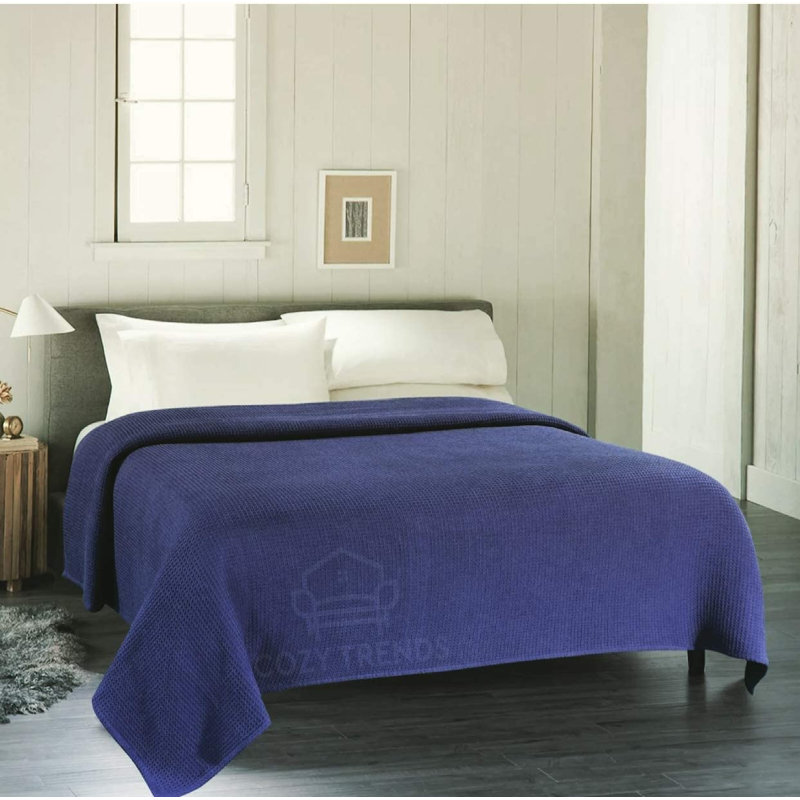 Couverture en coton, Simple, 3, Marine