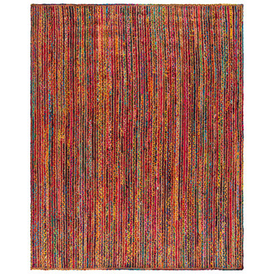 Braided Handmade Cotton/Jute Striped Rug in Brown