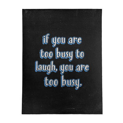 Tapis en chenille de polyester de style tableau noir «Make Time For Laughter»