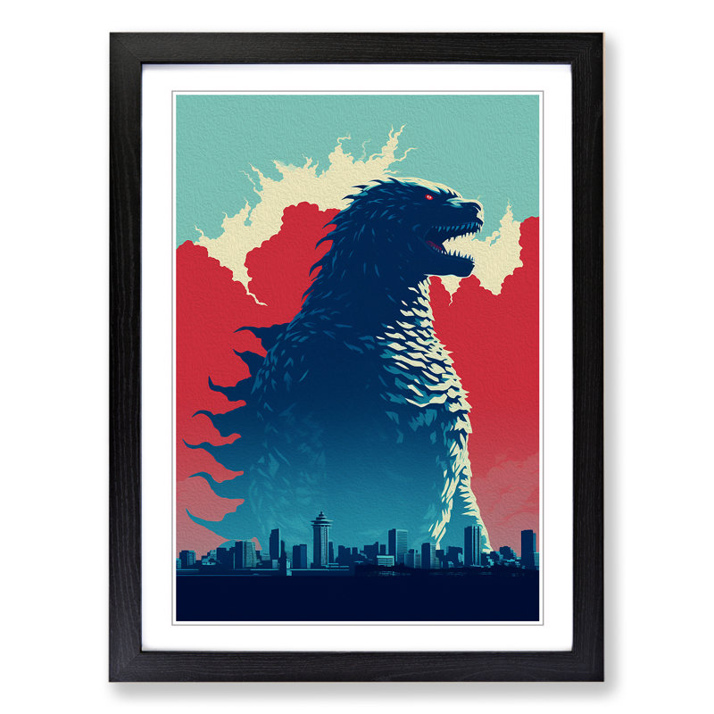 Godzilla Minimalism - Framed Print
