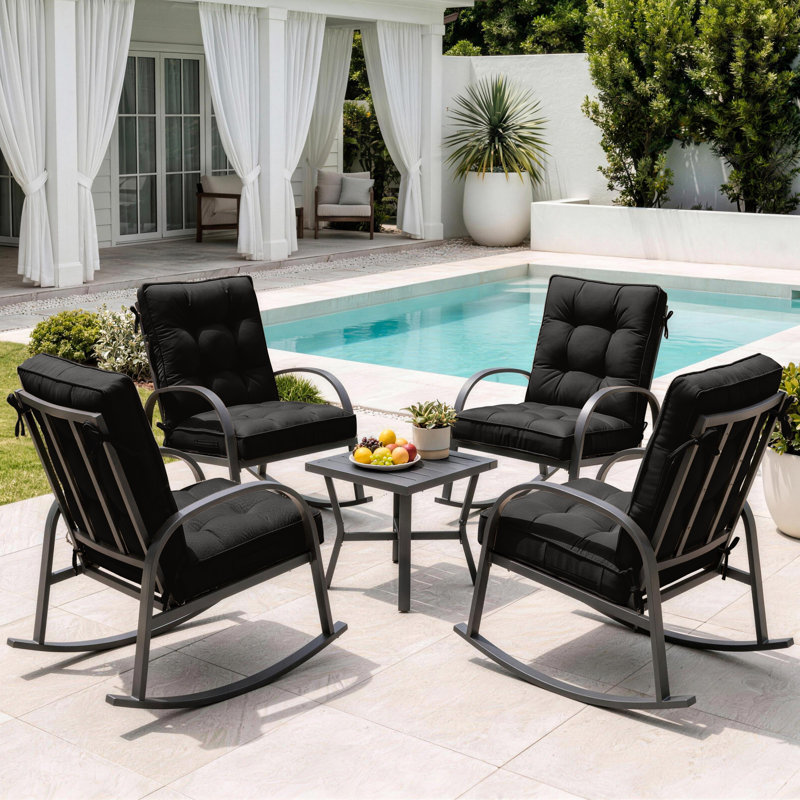 Coussin de siège / dossier d'extérieur 4 po, 4, 20" W x 19" D, Black