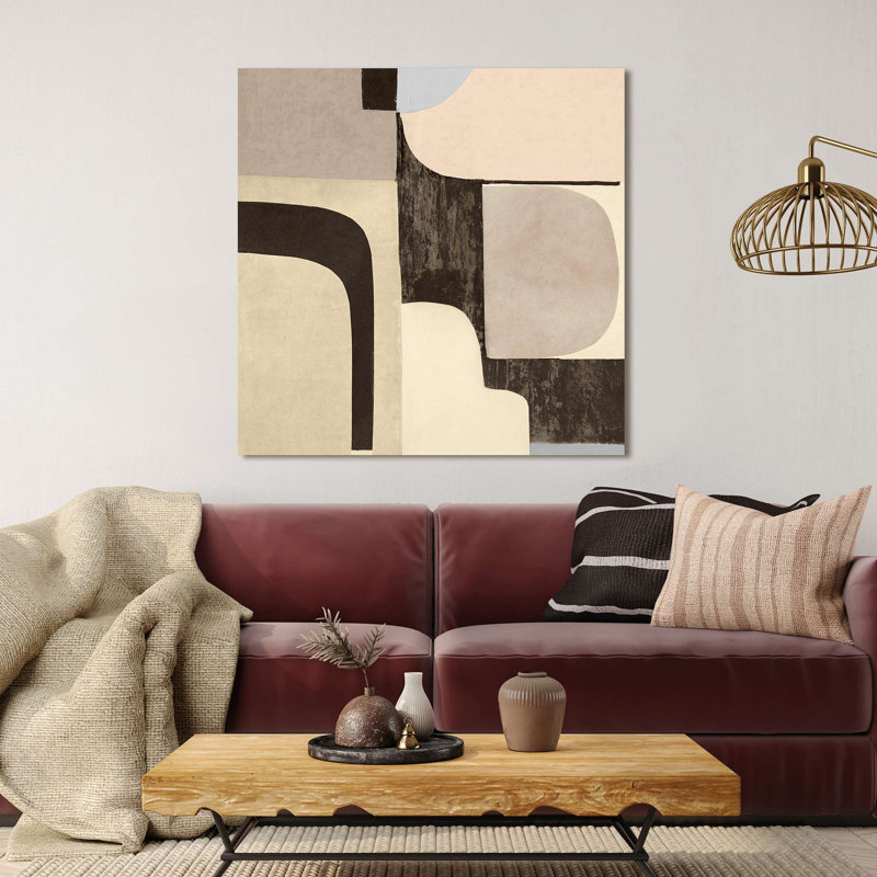 Abstract And Geometric Painting: Pale Winter I - Wrapped Canvas Print, 50cm H x 50cm W