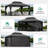 Outdoor Patio Metal Frame Gray Wood Grain Resin Roof Gazebo with Privacy Curtain Mosquito Netting-121781435-118232583