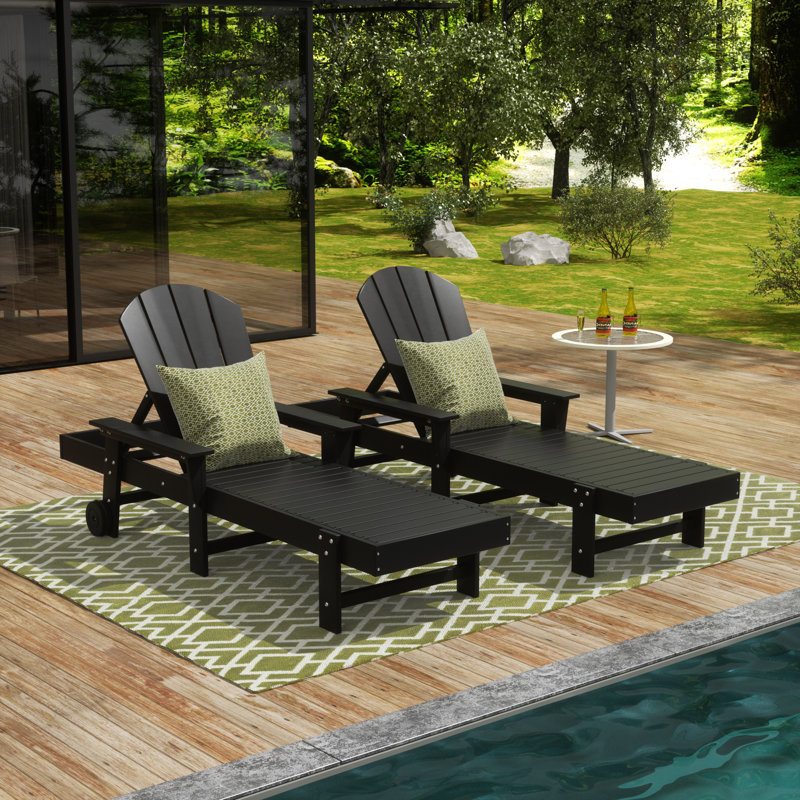 Laguna Outdoor Chaise Lounge Set, Black