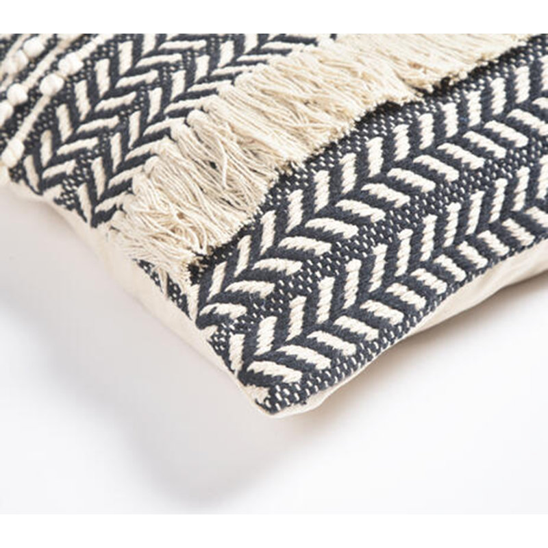 Casjen Fringed Cotton Pillow Cover