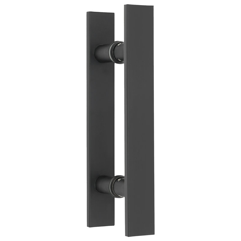 Poignée de porte à double face en acier inoxydable, paire de poignées de porte de grange coulissantes à pousser, poignée de porte commerciale en forme de H (11,61 * 1,6 * 5,95 po)