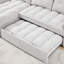 Chenille grise inclinable, ports de charge, canapé modulaire en L avec tissu de rangement et rangement, poche latérale