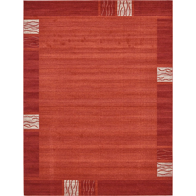 Geometric Terracotta Area Rug