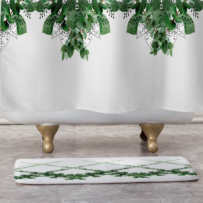 Tapis pour salle de bain guirlande eucalyptus