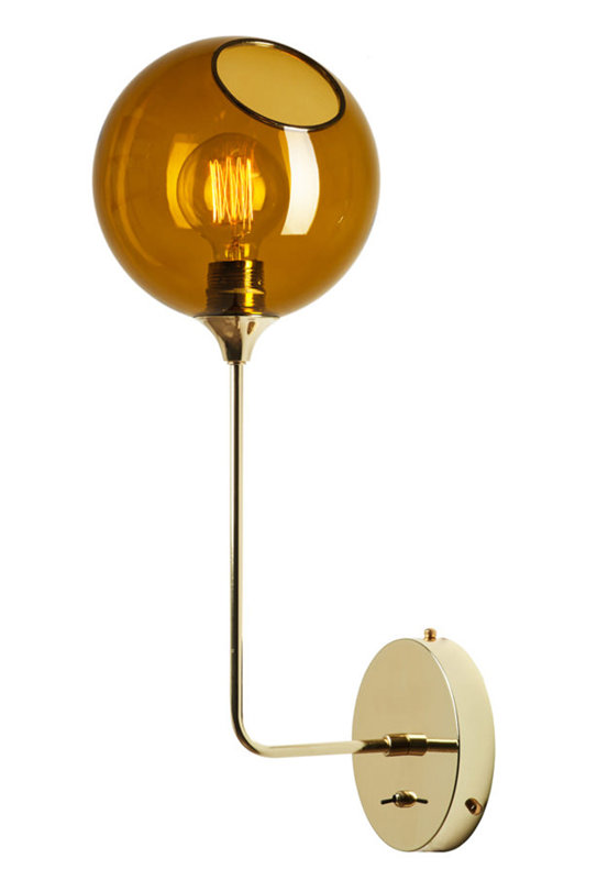 Armed Sconce, 37cm H x 20cm W x 20cm D, Gold, Yellow