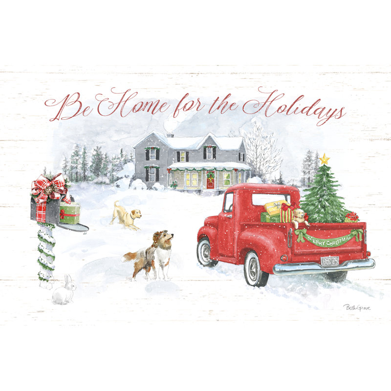 Farmhouse Holidays VI - Wrapped Canvas Print, 61cm H x 91cm W x 3.8cm D