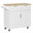 41 Inch Modern Rolling Kitchen Island with Rubberwood Top, Drawers, and White Finish for Enhanced Functionality