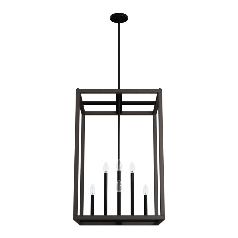Squire Manor 8 - Light Rectangle 22 inch Pendant, Matte Black