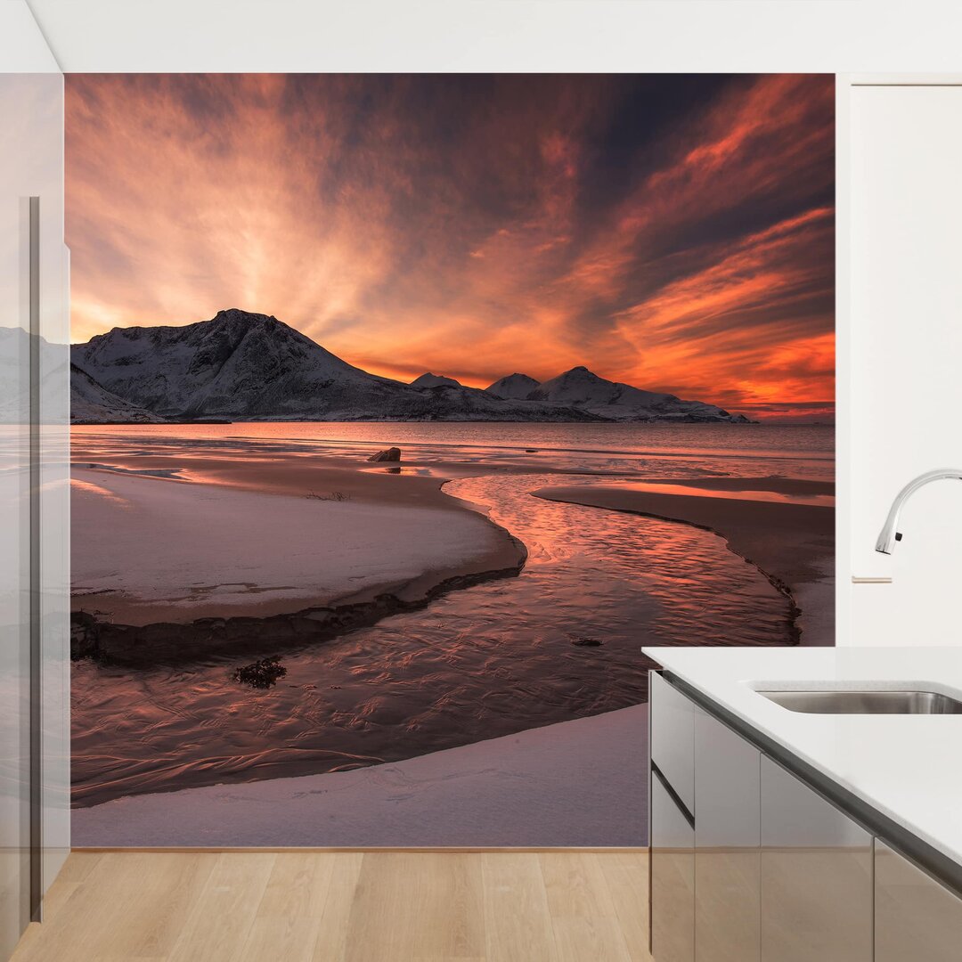 Strukturierte Tapete Golden Sunset 1,92 m x 192 cm