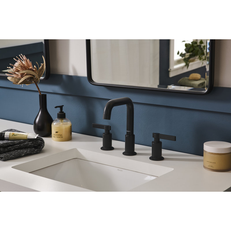 Robinet de salle de bain luxueux moderne à deux poignées Ruvati Barolo, Noir