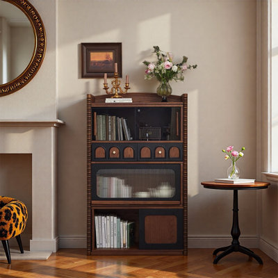 American style retractable bookcase