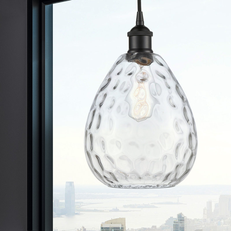 Luminaire suspendu simple à 1 lumière Oceanne, Noir mat