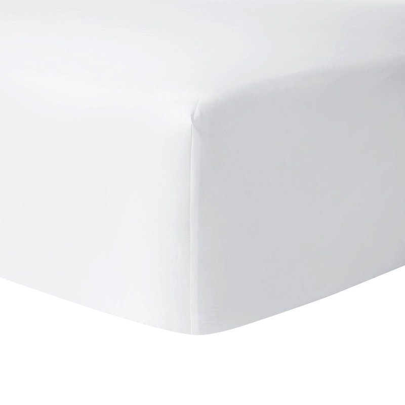 Roma Percale Fitted Sheet, California King, White