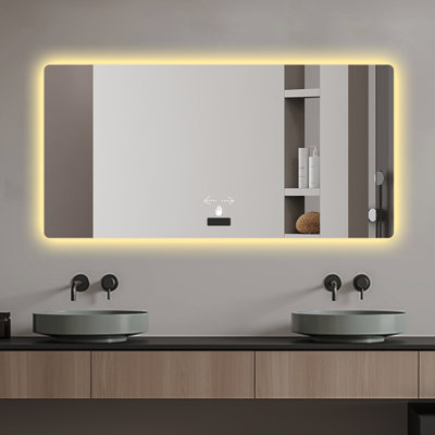 Full Body Mirror With Lights Full Length Mirror Wall Hanging Type Suitable For Bedrooms, Dimming And 3 Color Lighting, Mirror