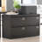 Metal Lateral File Cabinet With Lock - 2 Drawers, Black, Widened To Accommodate More Office Supplies Black Drawers And Hold Essentials, Modern Design-120659653