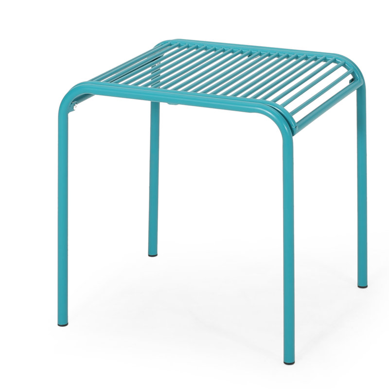 Table d'appoint en fer Corbeil, Bleu sarcelle mat