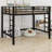 Metal Loft Bed Featuring Ladder & Secure Guardrails For Safety-208580113