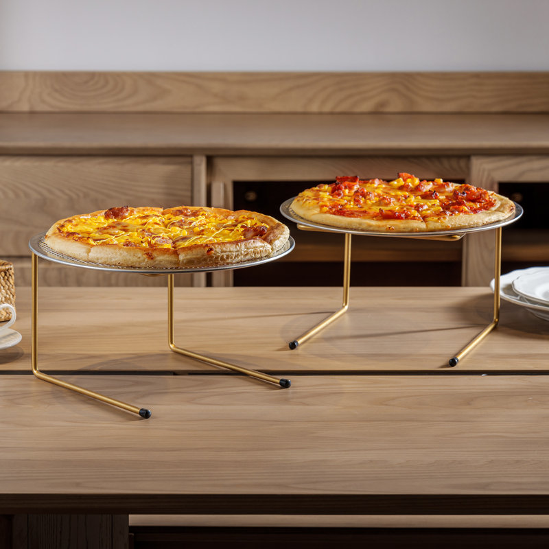 4-Piece Pizza Pan Riser, Gold