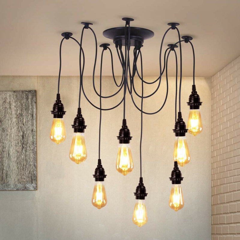 Sechrist 8 - Light Black Cluster Pendant