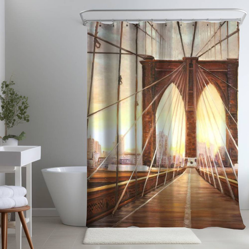Shower Curtain CI346 – Polyester Shower Curtain, Dye Sublimation Print, 71" W × 74" L