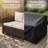 3-Seat Outdoor Brown Rattan Sofa  with Non-Slip Beige Cushion