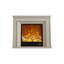 White Solid Wood Electric Fireplace-117547274