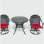 3-Piece All-Weather Cast Aluminum Dining Set, Include 2 Swivel Chairs and 35.43" Round Table With Black Frame