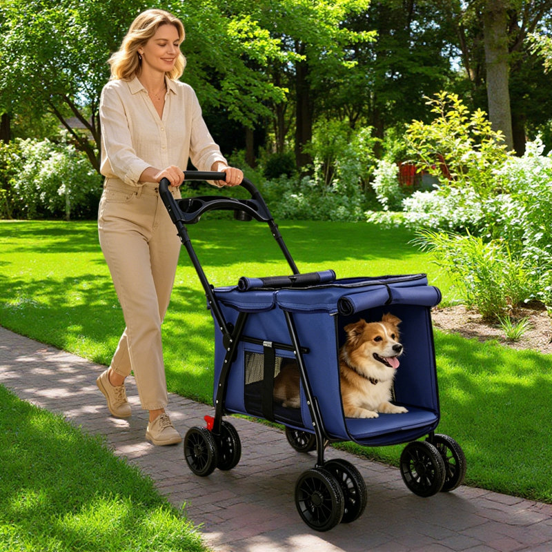 Poussette pliable pour animaux, Blue