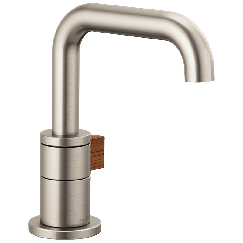 Litze® Standard Single Hole Lavatory Faucet, Luxe Nickel/Teak Wood, 1.2 GPM