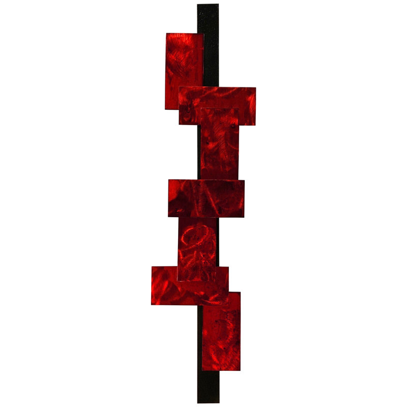 Meyerdirk Art Contemporary Geometric Steel Wall Art - Aged Red, Aged Red