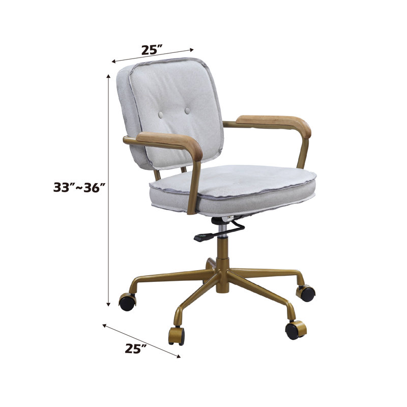 Top Grain Genuine Leather Task Chair, Pink