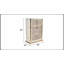 Commode 5 tiroirs Omari de style moderne avec des accents dorés et du placage d'eucalyptus