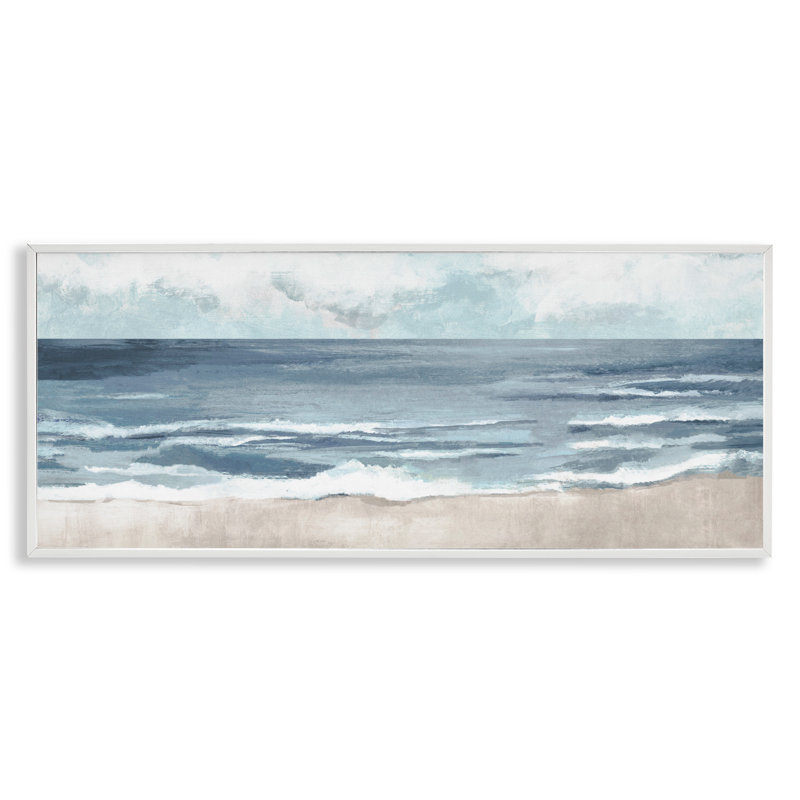 Rippling Beach Shoreline, art de la giclée encadrée, design par Hannah Dawson, H 13 po x l 30 po