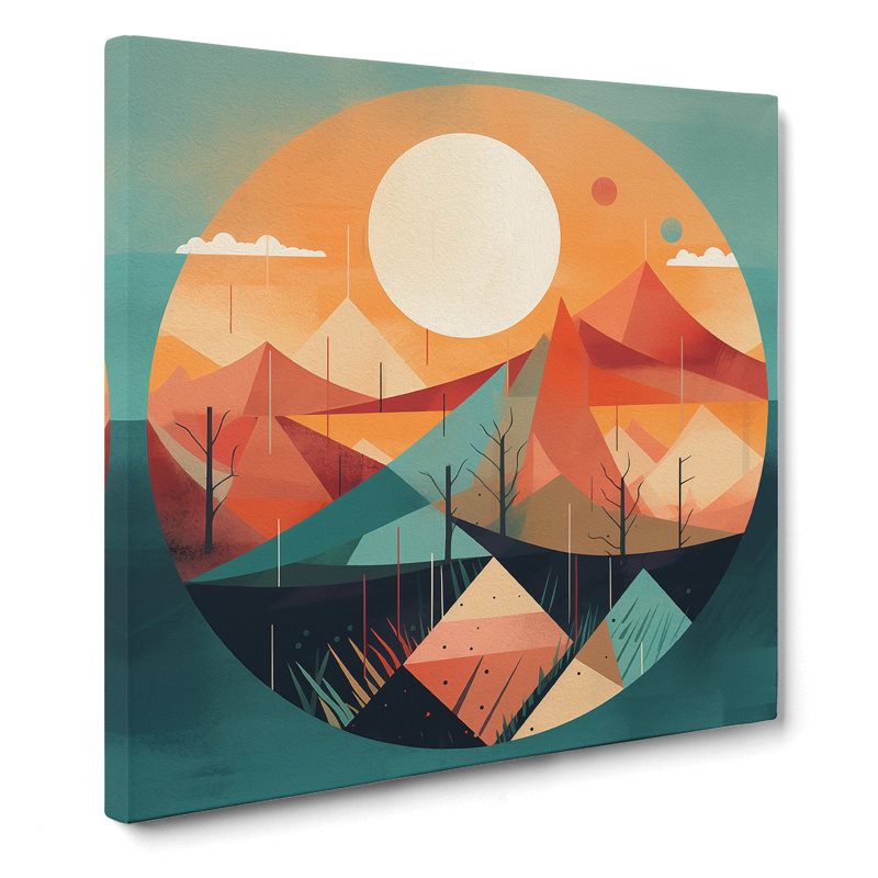 Sunrise Geometric - No Frame Print, 50cm H x 50cm W x 3cm D