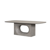Luka 96" Modern Wood Dining Table in Dusted Stone Brown Finish with Clean Lines