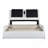 Faux Leather Queen Platform Bed With LED, Bluetooth & Massage Function