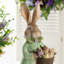 Décoration de table en forme de lapin de Pâques avec fleurs 15,75 "H