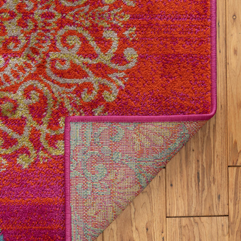Akridge Floral Indoor Rug, Octagon 5'3" x 5'3"