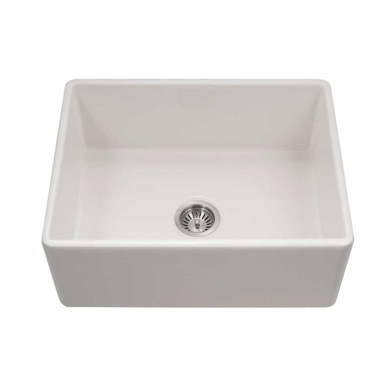 Évier de cuisine à tablier frontal en argile réfractaire 26 pouces Houzer Platus - PTS-2600 BQ, Blanc