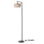Lampe sur pied en rotin arqué 71 po